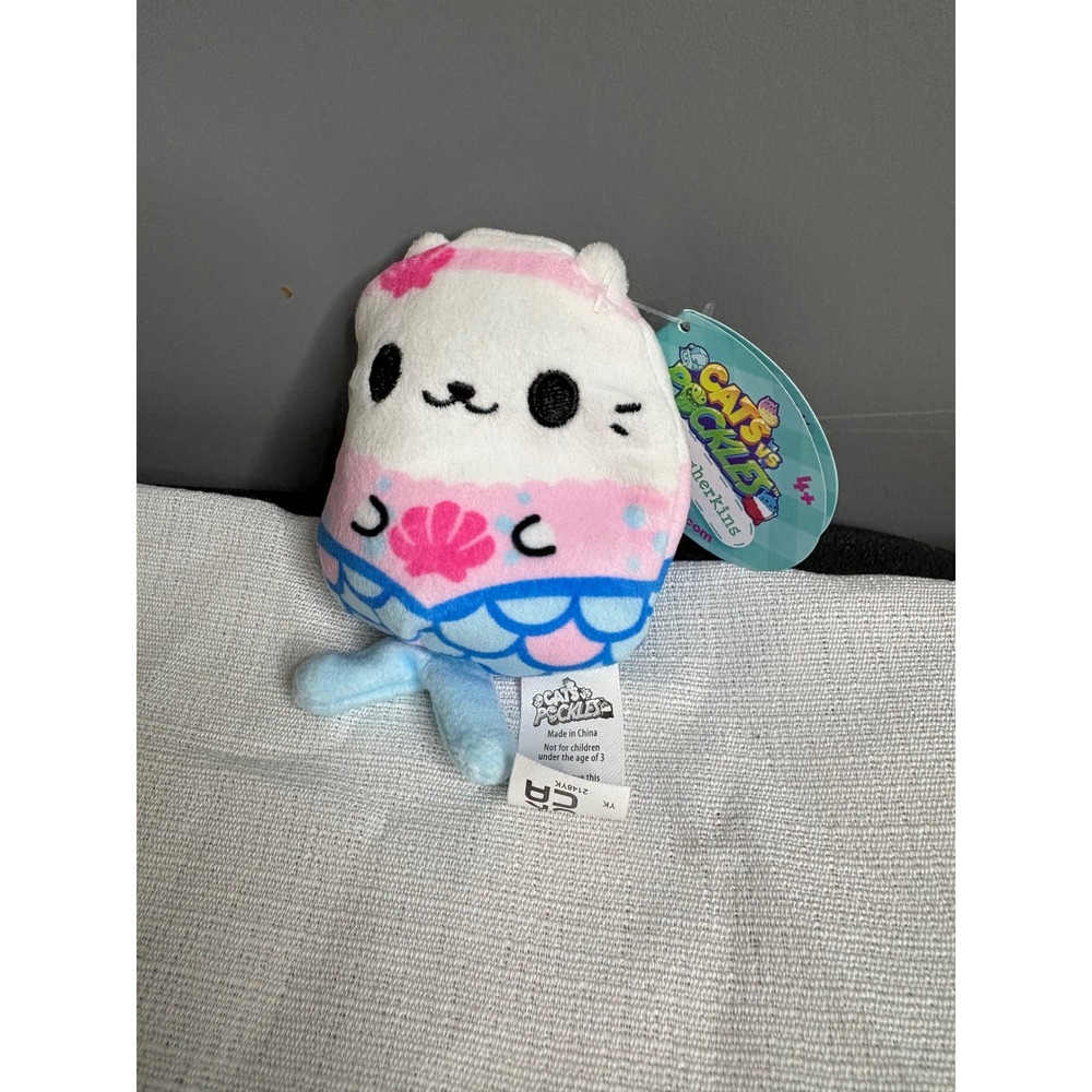 Cats vs Pickles Mermaid Gherkin Bean Bag Plush Toy White Pink Blue Collectible